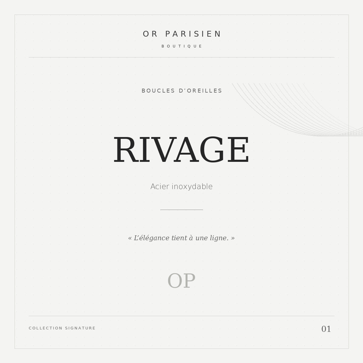 Rivage — — couverture éditoriale Or Parisien