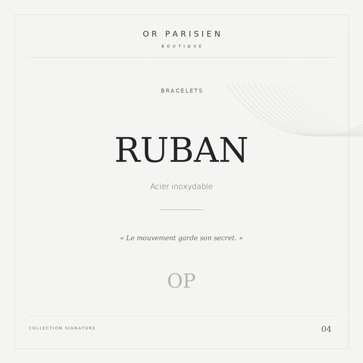 Ruban — couverture éditoriale Or Parisien