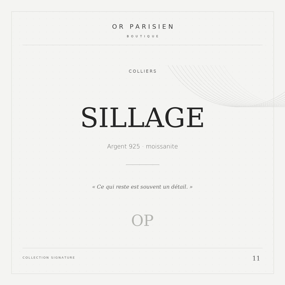 Sillage — 925 — couverture éditoriale Or Parisien